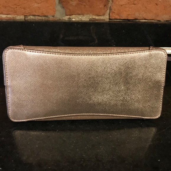 Kate Spade Lola Satchel Crossbody Shimmy Glitter Rose Gold Sparkle Handbag Purse - Picture 6 of 11